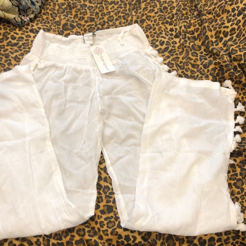 Cute Options sheet linen pants white size M